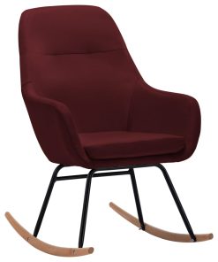 Stolica za ljuljanje od tkanine crvena boja vina