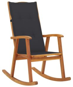 Stolica za ljuljanje s jastucima od masivnog bagremovog drva