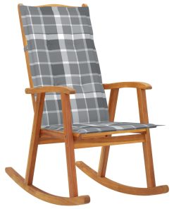 Stolica za ljuljanje s jastucima od masivnog bagremovog drva