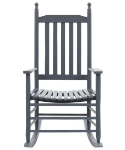 Stolica za ljuljanje sa zakrivljenim sjedalom siva drvo topole