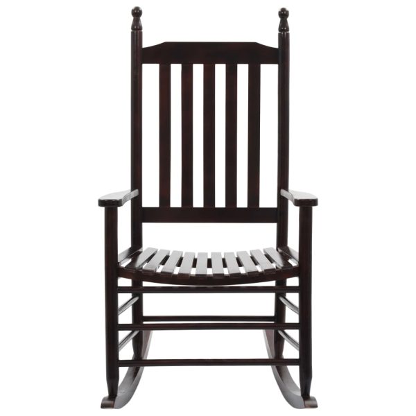 Stolica za ljuljanje sa zakrivljenim sjedalom smeđa drvo topole