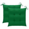Stolica za ljuljanje sa zelenim jastukom od masivne tikovine