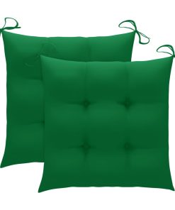 Stolica za ljuljanje sa zelenim jastukom od masivne tikovine