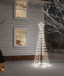 Stožasto božićno drvce hladno bijelo 108 LED žarulja 70x180 cm