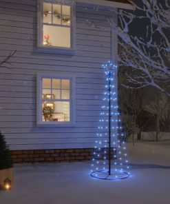 Stožasto božićno drvce plavo 108 LED žarulja 70 x 180 cm