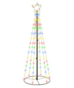Stožasto božićno drvce šareno 108 LED žarulja 70 x 180 cm
