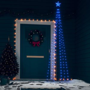 Stožasto ukrasno božićno drvce plavo 136 LED žarulja 70x240 cm