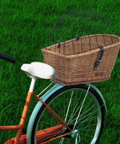Stražnja košara za bicikl s pokrovom 55x31x36 cm prirodna vrba