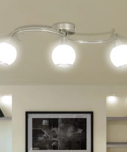 Stropna lampa staklenim abažurima na zaobljenom okviru 3 E14 žarulje