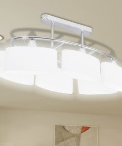 Stropna svjetiljka s elipsoidnim staklenim sjenilima za 6 E14 žarulja