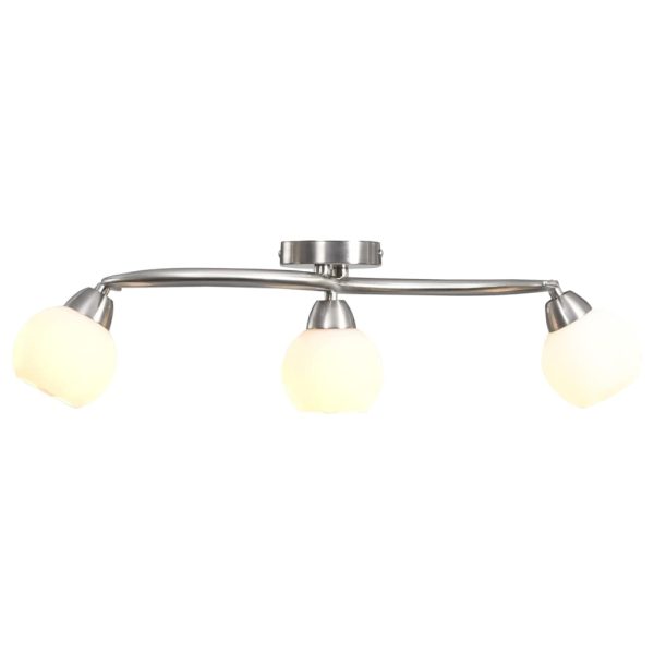 Stropna svjetiljka s keramičkim sjenilima 3 žarulje E14 bijela