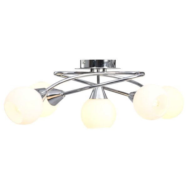 Stropna svjetiljka s keramičkim sjenilima 5 žarulja E14 bijela