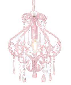 Stropna svjetiljka s perlama ružičasta okrugla E14