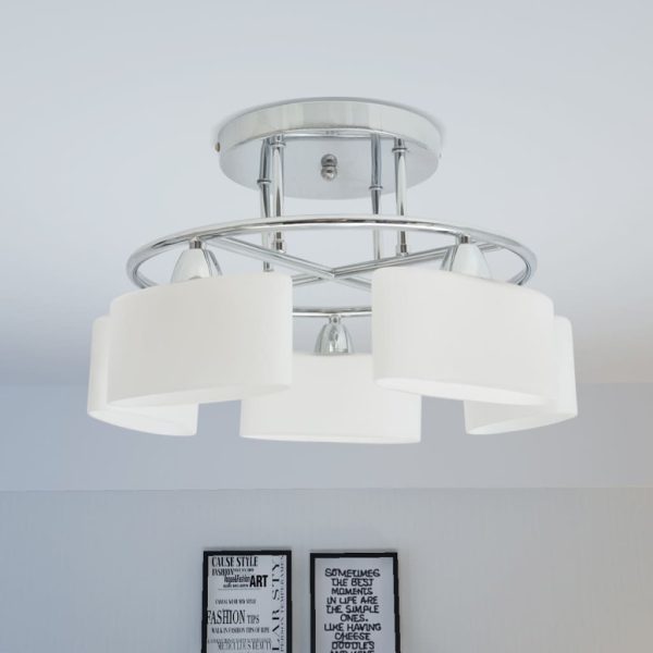 Stropna svjetiljka sa staklenim sjenilima za 5 žarulja E14 200 W