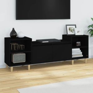 TV ormarić crni 160 x 35 x 55 cm od konstruiranog drva
