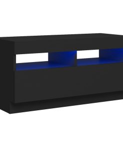TV ormarić s LED svjetlima crni 80x35x40 cm