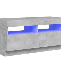 TV ormarić s LED svjetlima siva boja betona 80x35x40 cm