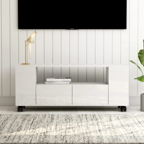 TV ormarić sjajni bijeli 120x35x48 cm od konstruiranog drva