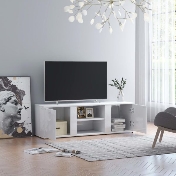 TV ormarić visoki sjaj bijeli 120 x 34 x 37 cm od iverice