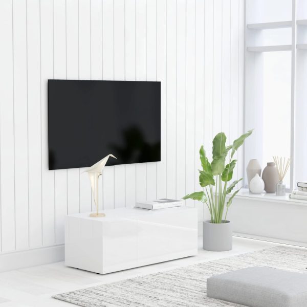 TV ormarić visoki sjaj bijeli 80 x 34 x 30 cm od iverice