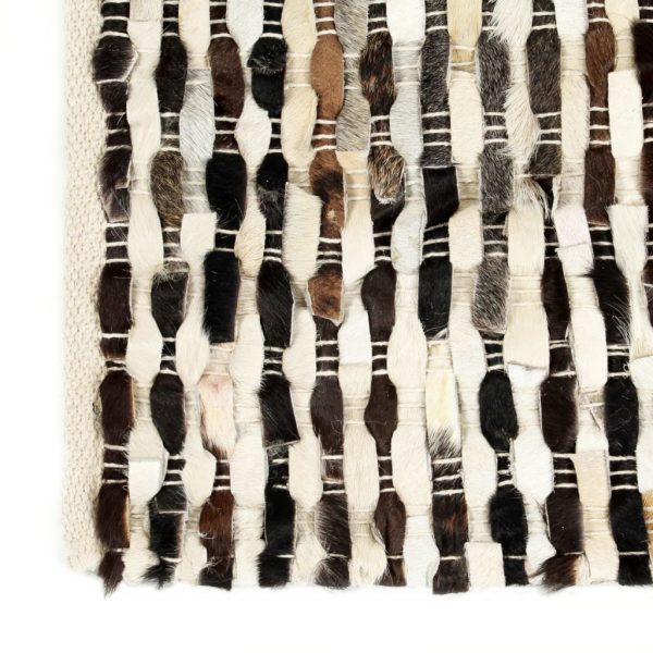 Tepih od prave dlakave kože 120 x 170 cm crno-bijeli