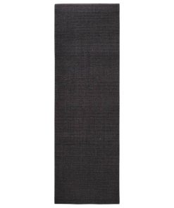 Tepih od prirodnog sisala 80 x 250 cm crni