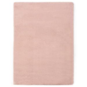 Tepih od umjetnog zečjeg krzna 160 x 230 cm blijedo ružičasti