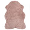 Tepih od umjetnog zečjeg krzna 65 x 95 cm blijedo ružičasti
