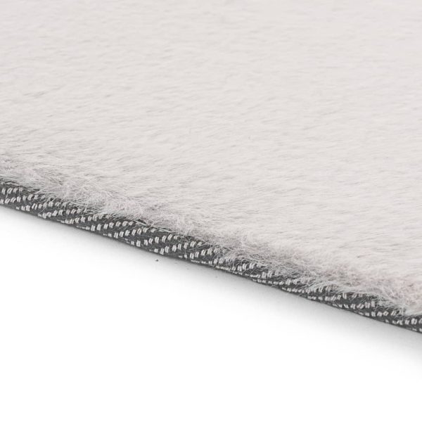 Tepih od umjetnog zečjeg krzna 80 x 150 cm sivi