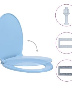 Toaletna daska s mekim zatvaranjem plava ovalna