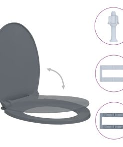 Toaletna daska s mekim zatvaranjem siva ovalna