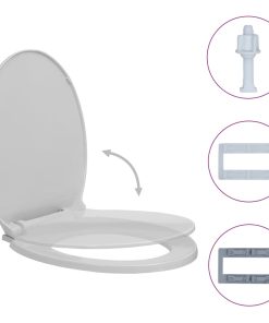 Toaletna daska s mekim zatvaranjem svjetlosiva ovalna