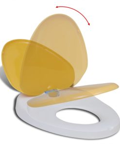 Toaletna daska s mekim zatvaranjem za djecu i odrasle bijelo-žuta