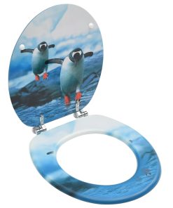 Toaletna daska s poklopcem MDF s uzorkom pingvina