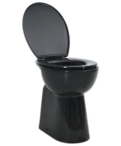 Toaletna školjka bez ruba 7 cm viša keramička crna
