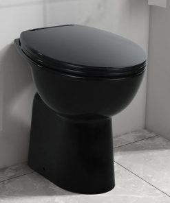 Toaletna školjka bez ruba 7 cm viša keramička crna