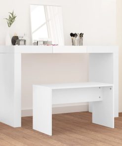 Toaletni stolac bijeli 70 x 35 x 45 cm od konstruiranog drva