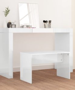 Toaletni stolac sjajni bijeli 70 x 35 x 45 cm konstruirano drvo