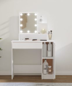 Toaletni stolić s LED svjetlima bijeli 86
