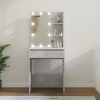 Toaletni stolić s LED svjetlima siva boja betona 60x40x140 cm