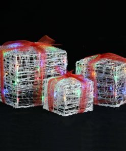 Ukrasne akrilne božićne kutije za poklone 3 kom šarene