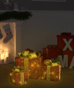 Ukrasne božićne kutije za poklone 3 kom crvene