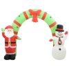 Ukrasni Djed Mraz i snjegović na napuhavanje s lukom LED 223 cm
