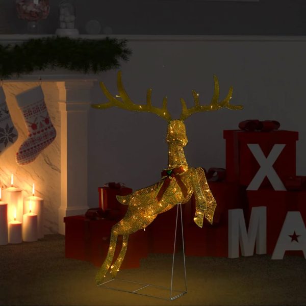 Ukrasni božićni leteći sob zlatni 120 LED žarulja topli bijeli