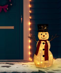 Ukrasni božićni snjegović s LED svjetlom luksuzna tkanina 60 cm