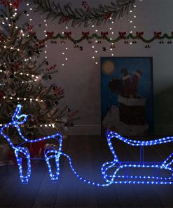 Ukrasni božićni sob i sanjke vanjski s 252 LED žarulje