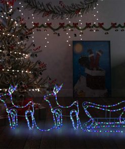 Ukrasni božićni sobovi i sanjke vanjski s 576 LED žarulja