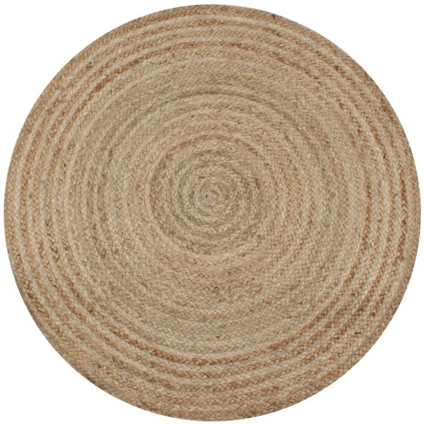 Ukrasni pleteni tepih od jute 90 cm okrugli