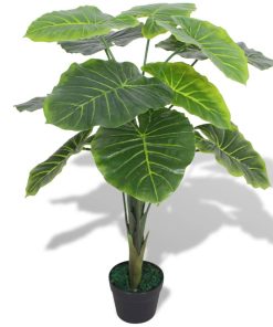 Umjetna biljka Taro s posudom 85 cm Zelena