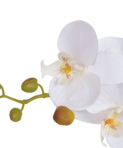 Umjetna orhideja s posudom 75 cm bijela